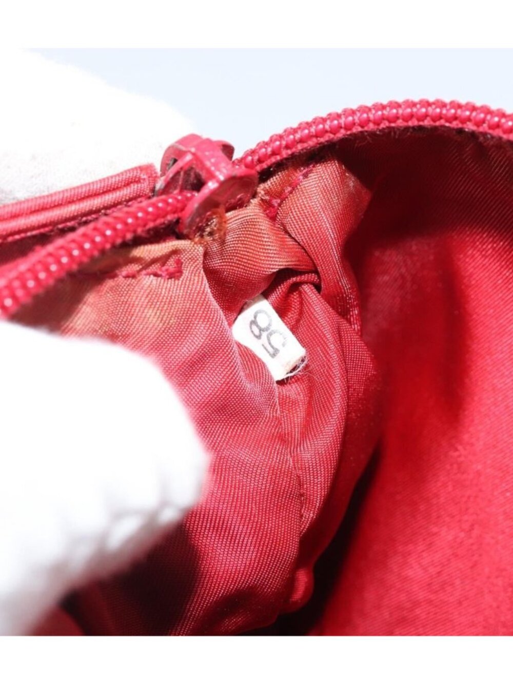 PRADA Accessory Pouch Nylon Red Silver - Picture 10 of 16